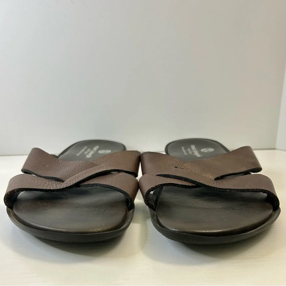 Marc Joseph Boone Ave Criss Cross Leather Strap Brown Men’s Sandal Sz 10.5